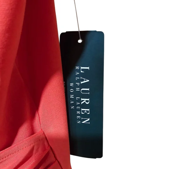NWT Lauren Ralph Lauren Asymmetrical Pink/Coral Dress Size 3X - Picture 4 of 6